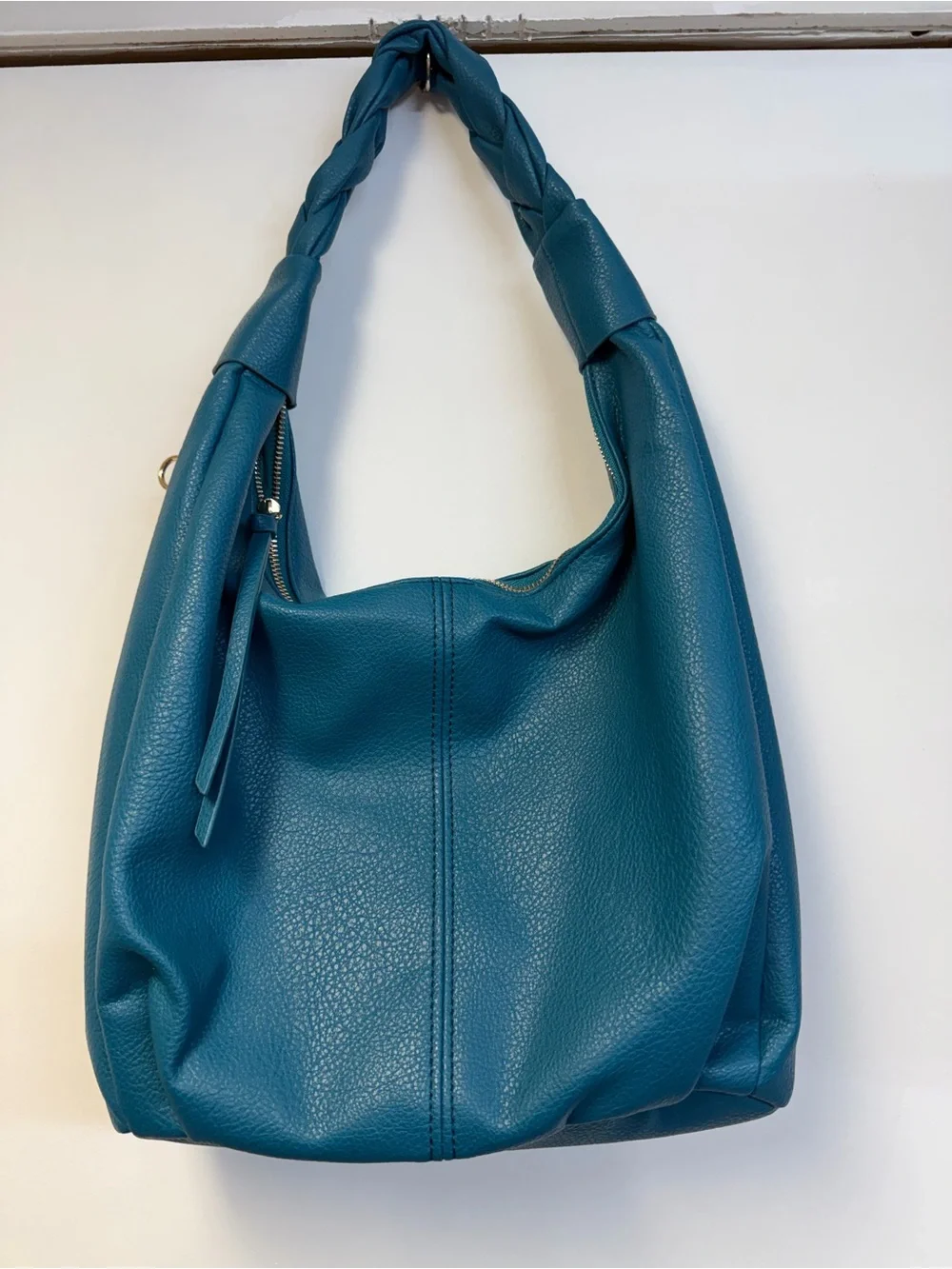 Le miel Teal Braided-Handle Hobo Tote Bag - Women